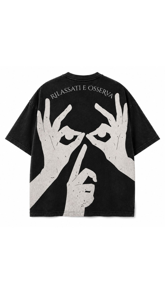 RILASSATI E OSSERVA oversized tee